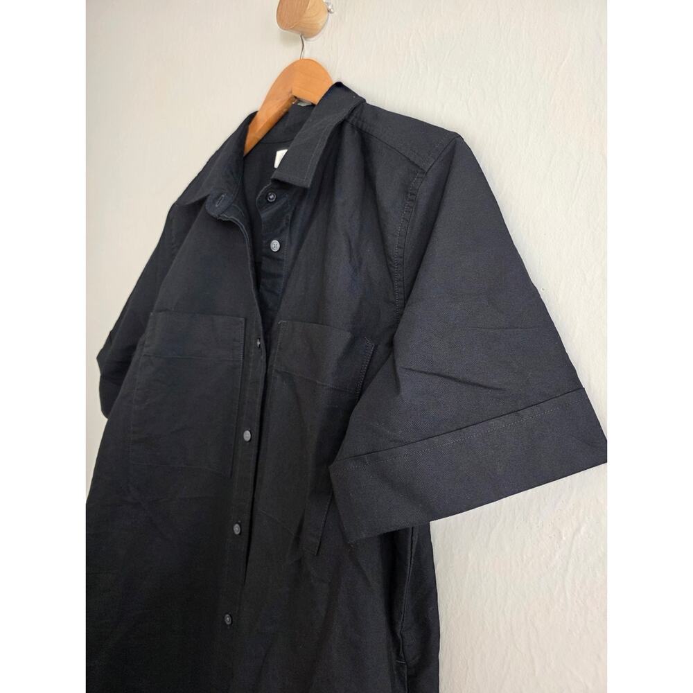 Everlane The Oxford Short Sleeve Black Shirt Dress NWT Organic Cotton Medium M - Picture 7 of 14